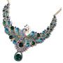 Shop LC Delivering Joy Blue Green Glass Earrings Necklace Peacock Fashion Prom Jewelry Sets for Women Size 20''