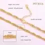 18k Gold Snake Chain Satellite Chain Necklace for Women Cuban Link Rope Chain Box Chain Chunky Necklace Moon Star Charms Toggle Unisex Fashion Jewelry