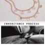 PROTUSTER Boho Butterfly Double Layered Choker Necklaces Chain Necklace Set Pink Butterflies Pendant Clothing Accessories Jewelry for Women and Teens Girls