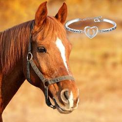 POTIY Horse Memorial Loss of Horse Sympathy Gift You’ve Left Hoofprints Forever On My Heart Mourning Keepsake Bracelet