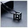 Xusamss Fashion Titanium Steel Hollow Cubic Pendant Necklace,22'' Link Chain