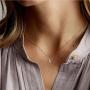 Ursteel Old English Initial Necklace, 14K Gold Plated Letter Pendant Dainty Adjustable Tiny Initial Necklaces for Women Teen Girls