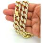 Shiny Jewelers USA Mens Iced Out Hip Hop Gold Tone CZ Miami Cuban Link Chain 8'', 9'', 20'', 24'', 30'', 36'' Necklace Bracelet