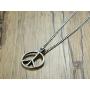 HUANIAN Stainless Steel Classic Peace Sign Love Hippie Pendant Necklace, 24 inch Chain