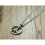 HUANIAN Stainless Steel Classic Peace Sign Love Hippie Pendant Necklace, 24 inch Chain