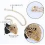 EVER FAITH Womens Austrian Crystal Leopard Animal Pendant Necklace Brown w/ Clear Gold-Tone EVER FAITH Womens Austrian Crystal Leopard Animal Pendant Necklace Brown w/ Clear Gold-Tone