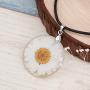 JGFinds Dried Flower Necklace 3 Pack, Resin and Cowhide - Actual Flower