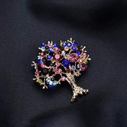 Comelyjewel Tree Rhinestone Brooch, Banquet Suit Scarf Pins, Charms Jewelry Badge for Party Cosplay