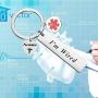 BEKECH Pacemaker Keychain Medical Alert Emergency Medical Technician Gift Heart Patient Medical Jewelry Keyring Gift