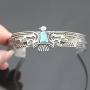 Q&Q Fashion Vintage Tribal Southwest Turkey Eagle Blue Stone Aztec Cowgirl Bracelet Bangle Cuff