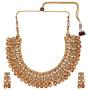 Efulgenz Indian Bollywood Traditional Crystal Pearl Wedding Temple Choker Necklace Earrings Maang Tikka Jewelry Set