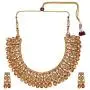 Efulgenz Indian Bollywood Traditional Crystal Pearl Wedding Temple Choker Necklace Earrings Maang Tikka Jewelry Set