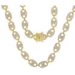 FW Jewelry Bling Iced Out Mariner Cuban Link Chain Hip hop Silver Gold Rapper Chain for Men Women in 7 8 9 18 20 24 30 Inches