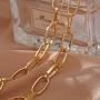 TseanYi Punk Chunky Chain Necklace Gold Paperclip Choker Necklace Oval Link Chain Collar Necklaces Jewelry for Women and Girls (Gold)