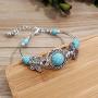 Natural Turquoise Bracelet Classic Luxury Women Summer Unique Design Bohemian Beaded Butterfly Bracelet Jewelry
