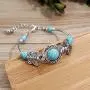 Natural Turquoise Bracelet Classic Luxury Women Summer Unique Design Bohemian Beaded Butterfly Bracelet Jewelry