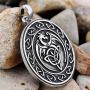 HAQUIL Dragon Necklace - Metal Alloy, Celtic Dragon Medallion Pendant - PU Leather Cord, 19.7''