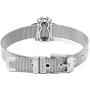 Me Plus Women Fashion Stainless Steel Silver Gold Clear Rhinestones Charm Mesh Belt Buckle Bracelet Bangle