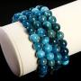 Natural Semi-Precious Gemstone Beaded Stretch Bracelet 8mm Round Beads Chakra Crystal Healing Jewelry for Women Men 7''