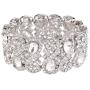 EVER FAITH Womens Austrian Crystal Teardrop 8-Shaped Knot Elastic Stretch Bracelet Clear