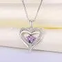 YL Womens Heart Necklace Sterling Silver Filigree Love Heart Pendant Cubic Zirconia Jewelry YL Womens Heart Necklace Sterling Silver Filigree Love Heart Pendant Cubic Zirconia Jewelry