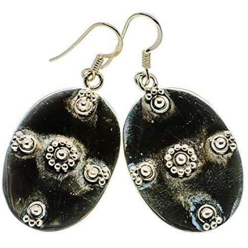 Ana Silver Co Floral Pattern Earringss 1 3/4'' (925 Sterling Silver) - Handmade Jewelry, Bohemian, Vintage EARR400376