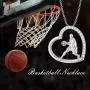 PROESS Basketball Heart Necklace - Female Basketball Player Jewelry Gift for Girls Women Sterling Silver Sports Athletes Pendant Necklace for Girlfriend, Sister, Teammate Coach PROESS Basketball Heart Necklace - Female Basketball Player Jewelry Gift for Girls Women Sterling Silver Sports Athletes Pendant Necklace for Girlfriend, Sister, Teammate Coach