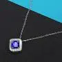 Sapphire Necklace Square Pendant Necklace September Birthstone Choker Necklace Charms for Women Mothers Teens Girls Wedding Birthday Party Jewelry Fashion Gifts Sapphire Necklace Square Pendant Necklace September Birthstone Choker Necklace Charms for Women Mothers Teens Girls Wedding Birthday Party Jewelry Fashion Gifts