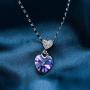 RIMAYZI Platinum-Plated Forever Love 3 Heart Crystals Necklace for Women Girl Pendant with Elegant Box Dainty Anniversary Jewelry Valentines Day Gifts for her