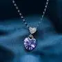RIMAYZI Platinum-Plated Forever Love 3 Heart Crystals Necklace for Women Girl Pendant with Elegant Box Dainty Anniversary Jewelry Valentines Day Gifts for her