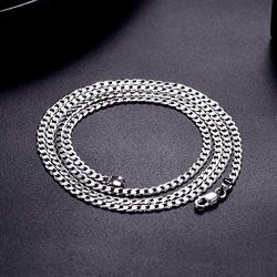 PROSTEEL 925 Sterling Silver Cuban Link Chain/Figaro Chain/Rope Chain, Solid Silver Necklace for Women Men, 14''/18''/20''/22''/24''/26''/28'', Come Gift Box