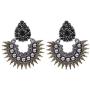 Efulgenz Boho Vintage Antique Ethnic Gypsy Tribal Indian Oxidized Silver Pearl Drop Floral Chandbali Dangle Earrings Jewelry