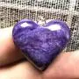 Natural Heart Charoite Crystal Pendant, Purple Charoite Jewelry For Woman Man 23x8mm Beads Stone Silver Sterling Chain Gemstone AAAAA