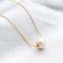 18K Gold White Pearl Pendant Necklace 9.5-10mm Freshwater Cultured Single Pearl Necklace Gifts for Women Wife Mom Girls Valentines Day - White Gold/Yellow Gold