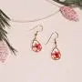 BONALUNA Pressed Flower Yellow Gold Plated Tear Drop Earrings