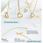 Altitude Boutique Open Heart Necklace for Women Floating Heart Necklace Hypoallergenic Simple Heart Necklace for Girls I Love You Necklace (Gold, Rose Gold, Silver)