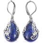 Shop LC White Crystal Lever Back Flower Earrings Pendant with Necklace Fashion Jewelry Set for Women 20''