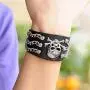 JOVIVI 3pcs Spike Studded Rivets Punk Rock Biker Wide Strap Genuine Leather Bracelets Necklace Chain Wristband Adjustable JOVIVI 3pcs Spike Studded Rivets Punk Rock Biker Wide Strap Genuine Leather Bracelets Necklace Chain Wristband Adjustable