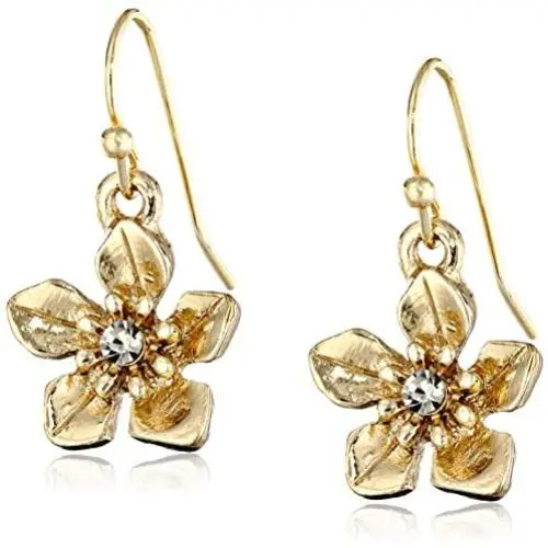 1928 Jewelry Le Marais Gold-Tone Flower Drop Earrings 1928 Jewelry Le Marais Gold-Tone Flower Drop Earrings