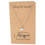 Quan Jewelry Mermaid Swim Tail Pendant Necklace, Sea Inspired Charm Gifts for Mermaid Lovers, Handmade Jewelry for Women with Inspirational Greeting Card