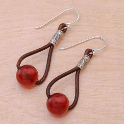 Novica Spring Passion Carnelian Dangle Earrings For Girls Womens