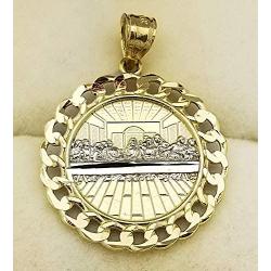 AMZ Jewelry 10K Yellow Gold Last Supper Pendant Last Supper Medal