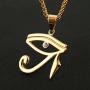 HZMAN CZ Eye of Horus Egypt Protection Pendant on Stainless steel Necklace Ancient Egyptian Symbol of Protection
