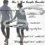 Jstyle 4Pcs Couple Necklace Bracelets Matching Set for Women Men Love Heart Pendant Necklace His & Hers Bracelets Couple Gift