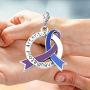 CENWA Blue & Purple Awareness Ribbon Jewelry RA Warriors Gift Rheumatoid Arthritis Awareness Zipper Pull/Necklace
