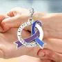CENWA Blue & Purple Awareness Ribbon Jewelry RA Warriors Gift Rheumatoid Arthritis Awareness Zipper Pull/Necklace