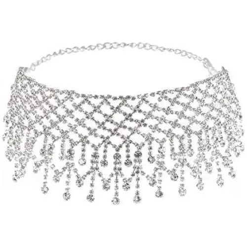 TOKO Rhinestone Choker Necklace for Women, Sexy Dainty CZ Diamond Gem Choker Neck Chokers for Women Girls TOKO Rhinestone Choker Necklace for Women, Sexy Dainty CZ Diamond Gem Choker Neck Chokers for Women Girls