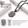 Men Women Personalized St. Michael Saint Christopher Necklace Stainless Steel/18K Gold Plated Round/Oval/Shield Patron Saint Biblical Archangel Pendant Necklaces with 22'' Square Box Chain,Gift Packed