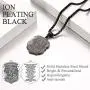 Men Women Personalized St. Michael Saint Christopher Necklace Stainless Steel/18K Gold Plated Round/Oval/Shield Patron Saint Biblical Archangel Pendant Necklaces with 22'' Square Box Chain,Gift Packed