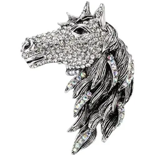 Szxc Jewelry Womens Crystal Big Horse Brooch Pendant Necklace Szxc Jewelry Womens Crystal Big Horse Brooch Pendant Necklace